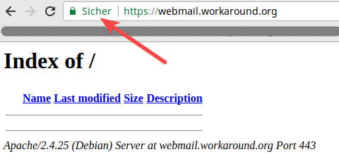 Browser bar showing successful encryption