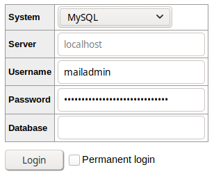 Login to Adminer
